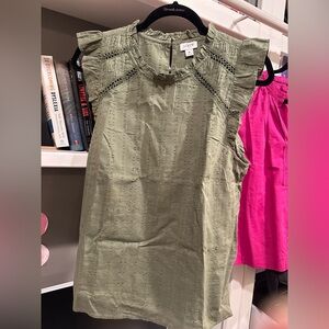 J.Crew Green Sleeveless Blouse - NWT, Size Medium